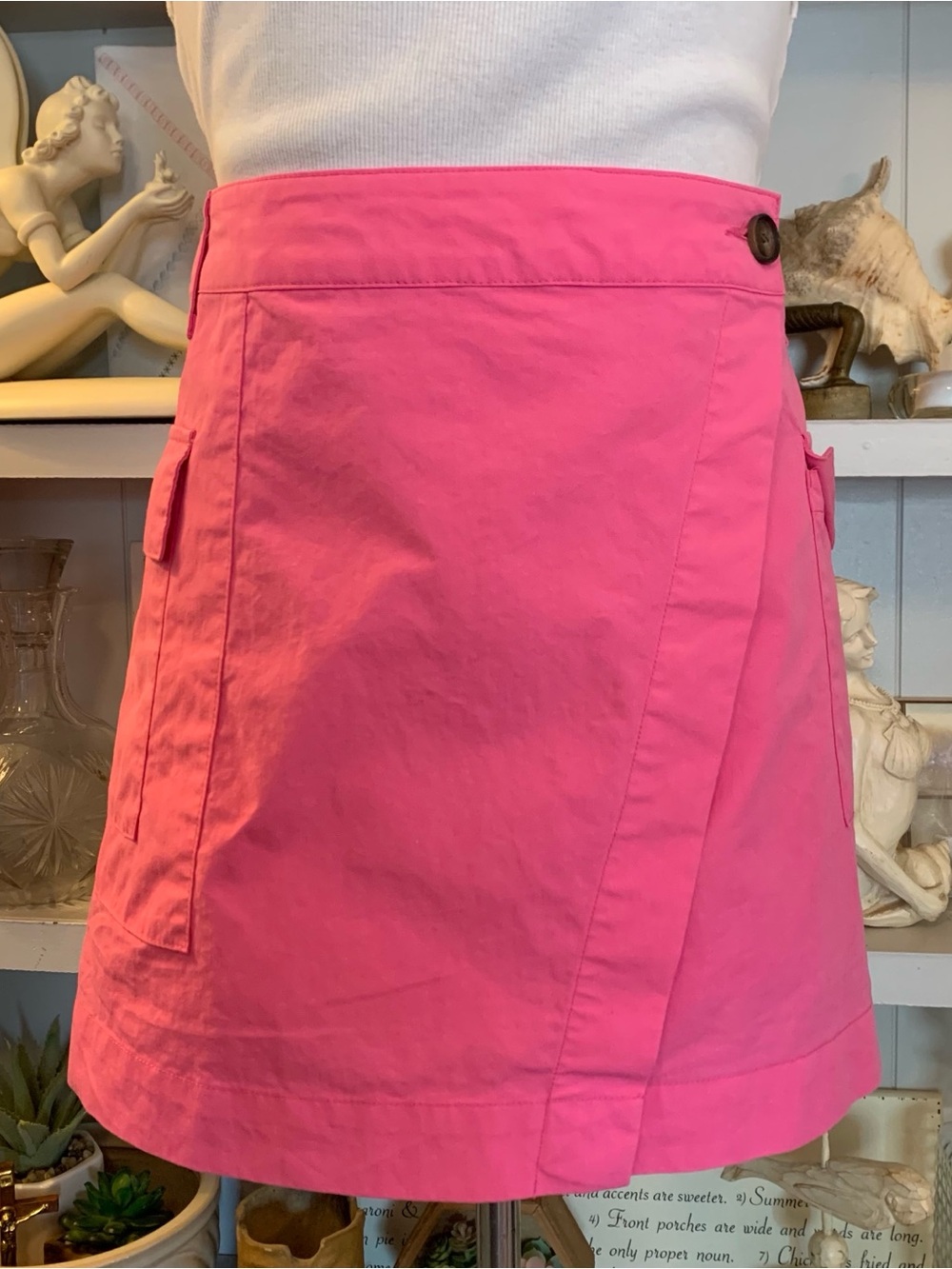 High rise cargo mini/wrap skirt Lightweight Bright Pink Future Collective Sz. 12